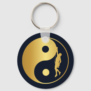 Yin & Yang Kliber (guld) Nyckelring