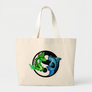 Yin-Yang Koi Design Jumbo Tygkasse