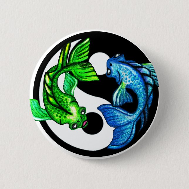 Yin-Yang Koi design Knapp (Framsida)