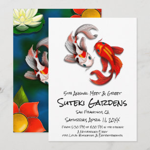 Yin Yang Koi Fish Botanical Garden Meet och Greet Inbjudningar