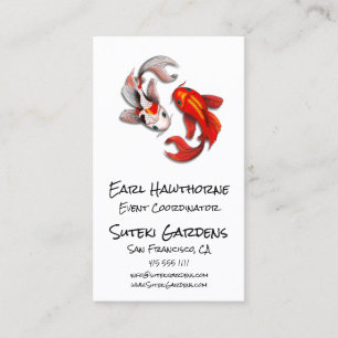 Yin Yang Koi Fish Business Logotyp Japanska Garden Visitkort
