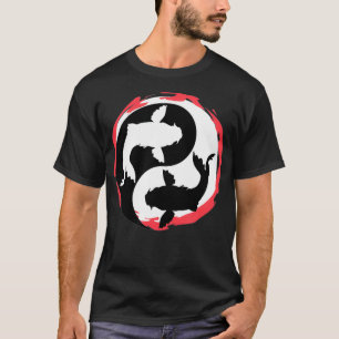 Yin Yang Koi Fish Kärlek Lycka till japansk art T Shirt