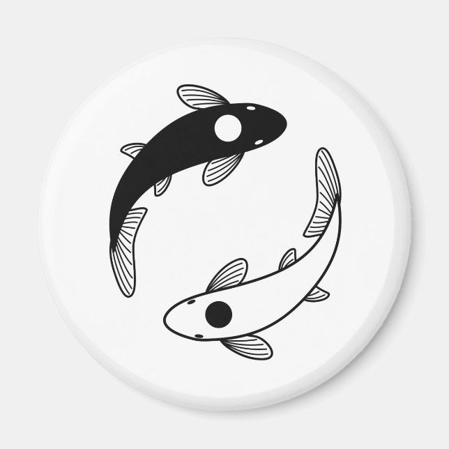 Yin Yang Koi Fish Magnet (Framsidan)