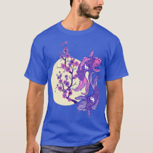 YIN YANG KOI FISH MED CHERRY BLOMMAR T SHIRT