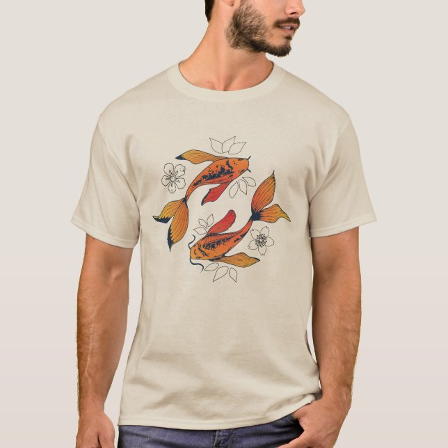 Yin Yang Koi Fish T Shirt (Framsida)