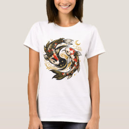 Yin Yang Koi Fisk Japansk Estetisk T-Shirt