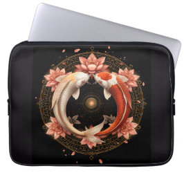 Yin Yang Koi-fisk med Lotus-mandal Laptop Fodral