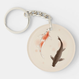 Yin Yang Koi fiskar i orientalisk stilmålning