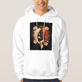 Yin Yang Koi-fiskar med Lotus-mandala Hoodie