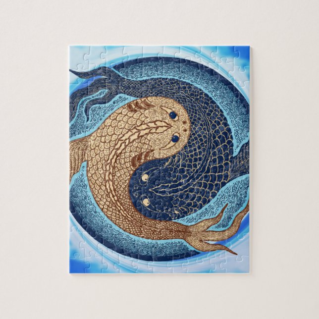 Yin Yang Koi fiskMandala Pussel (Vertikal)