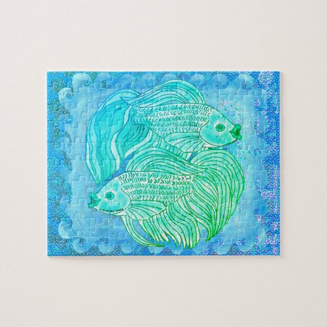 Yin Yang Koi Fiskpussel Pussel (Horisontell)