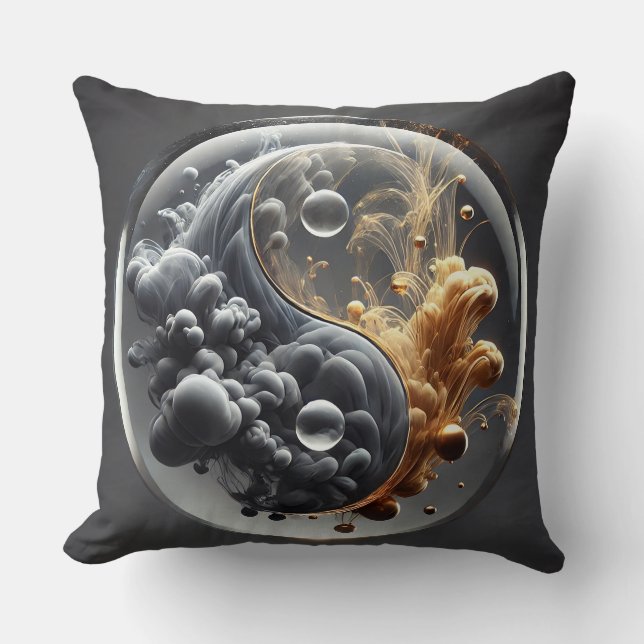 Yin Yang-koncept med flytande mönster Kudde (Framsida)