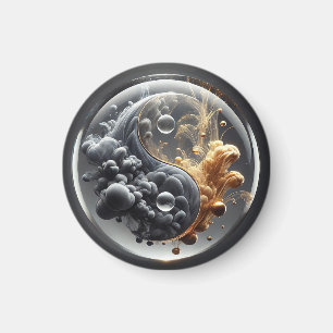 Yin Yang-koncept med flytande mönster Magnet