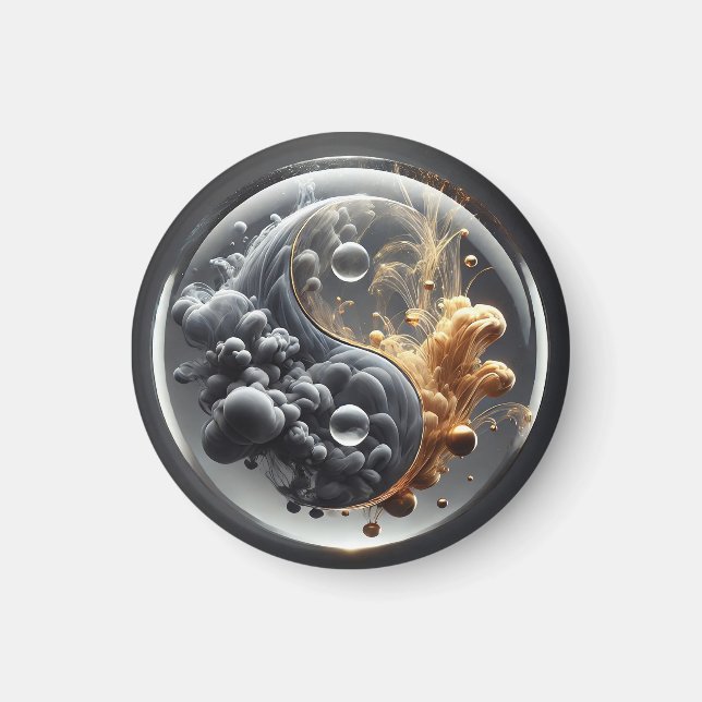Yin Yang-koncept med flytande mönster Magnet (Framsidan)
