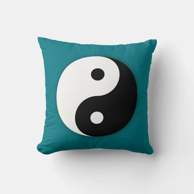 Yin Yang Kudde - Turkos med Svart (Framsida)