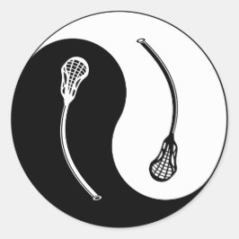 Yin Yang Lacrosse Runt Klistermärke