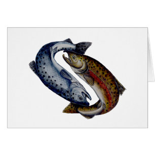 Yin Yang laxfisk Hälsningskort