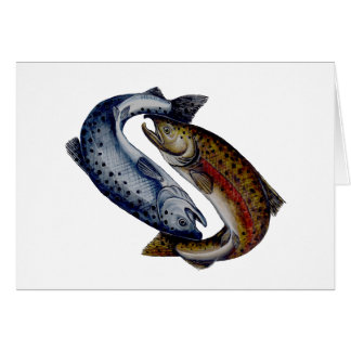 Yin Yang laxfisk Hälsningskort