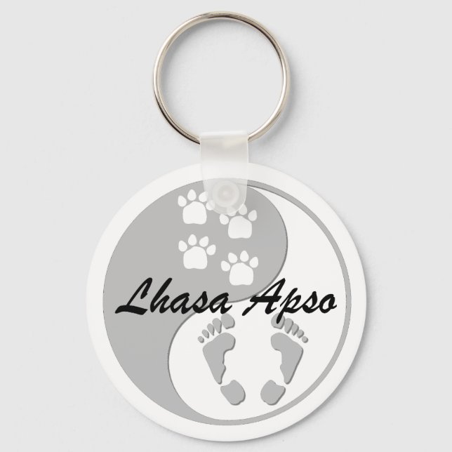 yin yang lhasa apso nyckelring (Framsida)