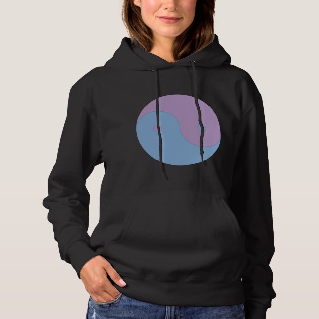 Yin Yang Lila och Blue Peace Meditation Design T Shirt (Framsida)