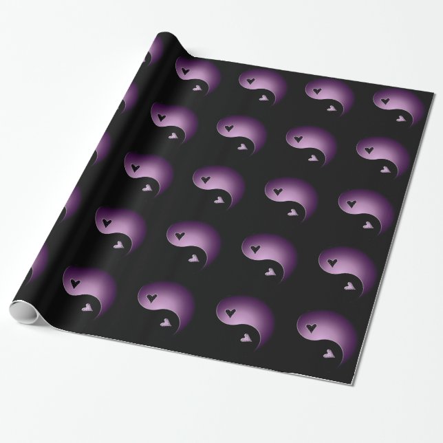 yin yang - lila presentpapper (Utrullad)