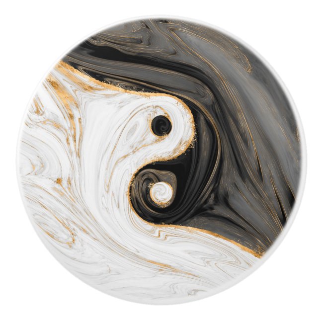 Yin Yang Liquid Marble Knopp (Framsidan)