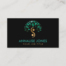 Yin Yang livets träd - Malachite Lövs