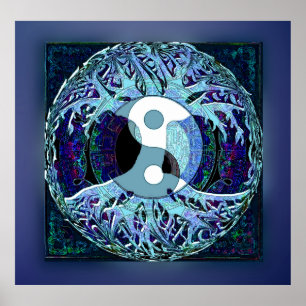 Yin Yang Livets träd Poster