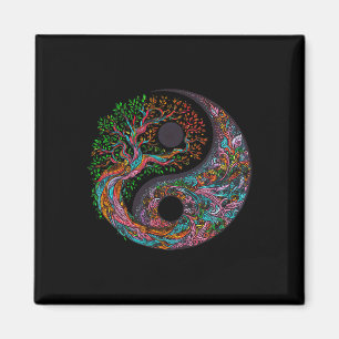 Yin Yang Livets Träd Taoistisk Symbol Yoga Meditat Magnet