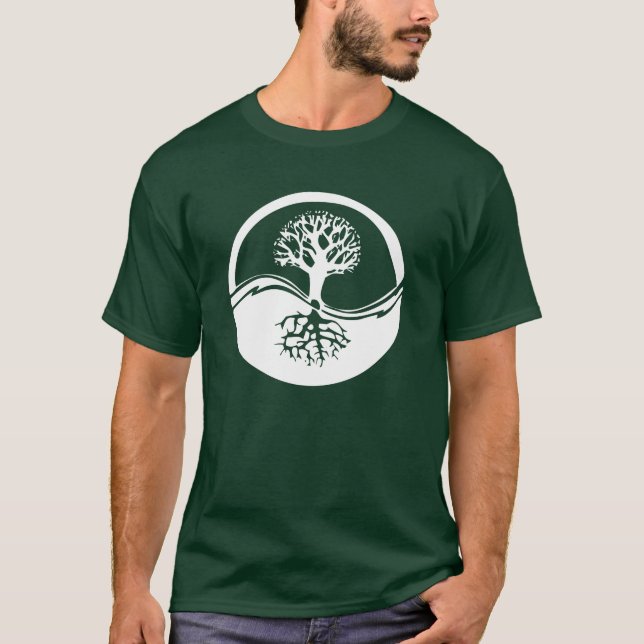 Yin Yang Livets träd Tee Shirt (Framsida)