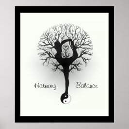 Yin Yang, Livets träd, Women, Yoga Poster