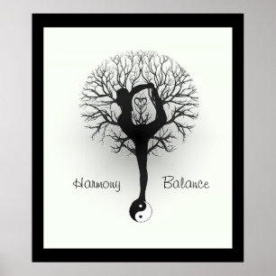 Yin Yang, Livets träd, Women, Yoga Poster