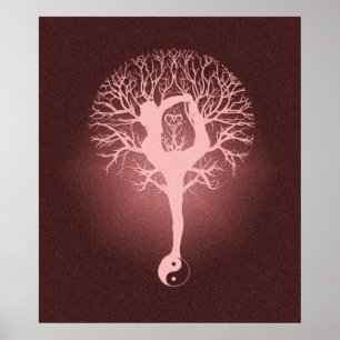 Yin yang, livets träd, yoga, harmoni av Amelia Ca Poster