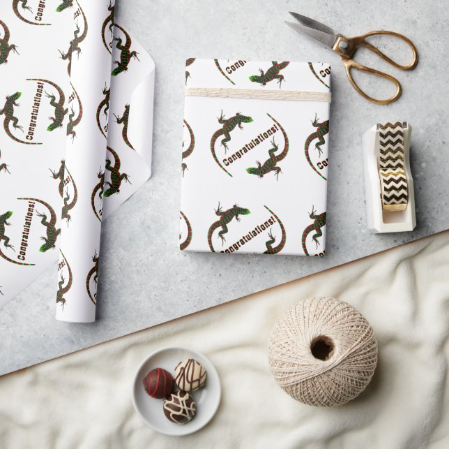 Yin Yang Lizards Grattiss Presentpapper (Hantverk)