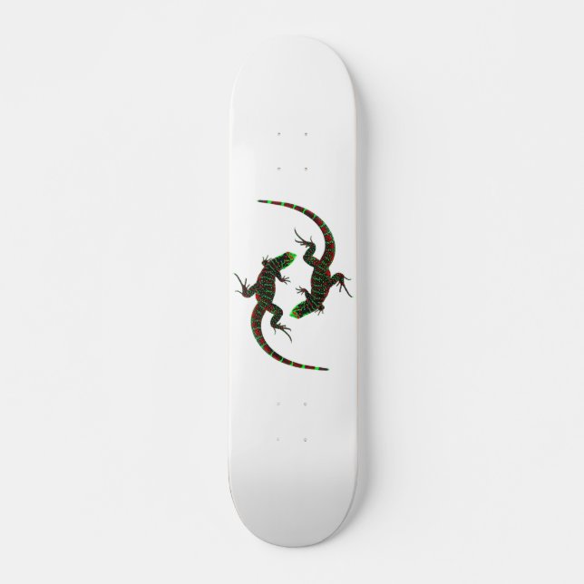 Yin Yang Lizards Mini Skateboard Bräda 18,5 Cm (Framsida)