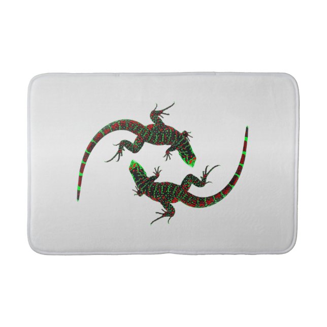 Yin Yang Lizards Silver Badrumsmatta (Framsidan)