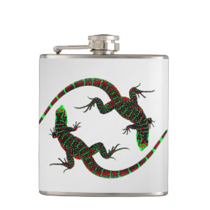 Yin Yang Lizards Silver Fickplunta