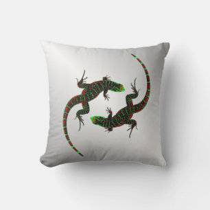 Yin Yang Lizards Silver Kudde