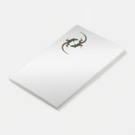 Yin Yang Lizards Silver Post-it Block