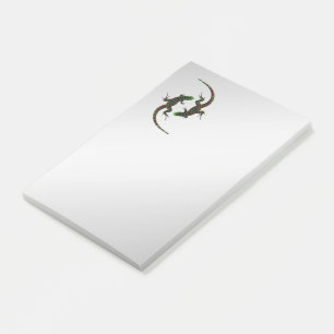 Yin Yang Lizards Silver Post-it Block