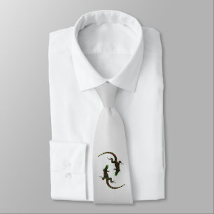 Yin Yang Lizards Silver Slips