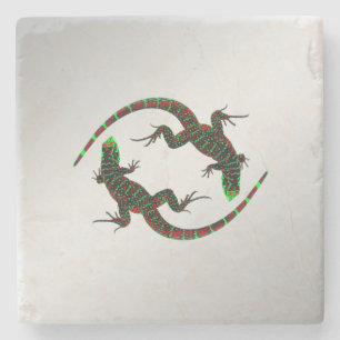 Yin Yang Lizards Silver Stenunderlägg