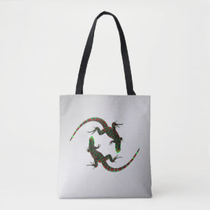 Yin Yang Lizards Silver Tygkasse