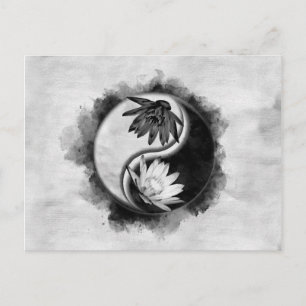 Yin Yang - Lotus blommor Vykort