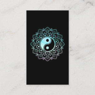 Yin Yang Lotus Mandala Andlig Reiki Master Visitkort