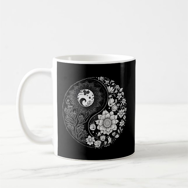 Yin Yang Lotusdala för Kaffemugg (Vänster)