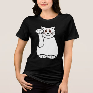 Yin Yang Lucky Cat Maneki Neko Beckoning Cat T-shirt