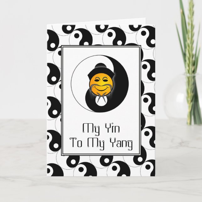 Yin Yang Lycklig Ansikte Card Greeting Card Kort (Framsida)