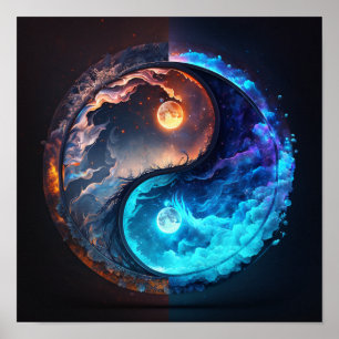 Yin Yang Magic Design Andlig Feng Shui Poster