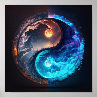 Yin Yang Magic Design Andlig Feng Shui Poster